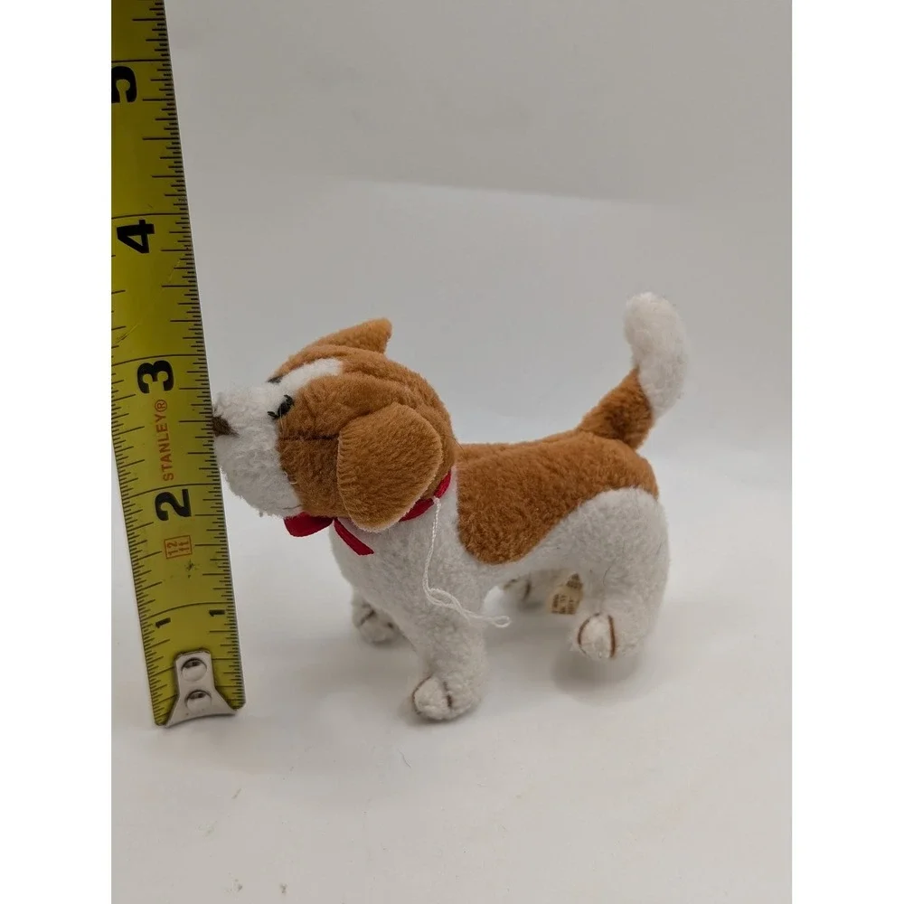 Vintage Applause Little‎ Loves Beagle Puppy Plush Dog Brown White Red Bow 52548